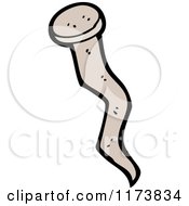 Cartoon Of A Crooked Nail Royalty Free Vector Clipart by lineartestpilot