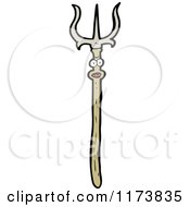 Cartoon Of A Trident Spear Royalty Free Vector Clipart by lineartestpilot