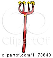 Poster, Art Print Of Red Pitchfork Trident Spear