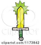 Cartoon Of A Magic Sword Royalty Free Vector Clipart