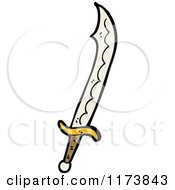 Cartoon Of A Sword Royalty Free Vector Clipart