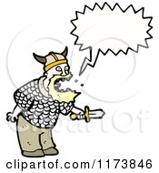 Cartoon Of Viking With Conversation Bubble Royalty Free Vector Illustration