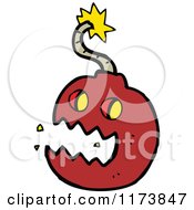 Cartoon Of A Red Bomb Mascot Royalty Free Vector Clipart