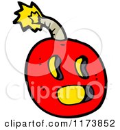 Cartoon Of A Red Bomb Royalty Free Vector Clipart