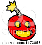 Cartoon Of A Red Bomb Royalty Free Vector Clipart