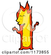 Cartoon Of A Flame Character Royalty Free Vector Clipart by lineartestpilot