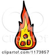 Cartoon Of A Red And Yellow Flame Royalty Free Vector Clipart