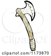 Cartoon Of A Hatchet Or Axe Royalty Free Vector Clipart by lineartestpilot