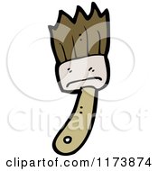 Cartoon Of A Paintbrush Royalty Free Vector Clipart by lineartestpilot