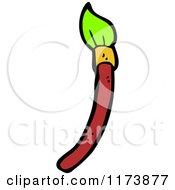 Cartoon Of A Paintbrush Royalty Free Vector Clipart by lineartestpilot