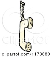 Cartoon Of A Landline Phone And Cord Royalty Free Vector Clipart