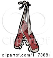 Cartoon Of Cleats With Tied Laces Royalty Free Vector Clipart by lineartestpilot
