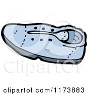 Cartoon Of A Blue Shoe Royalty Free Vector Clipart by lineartestpilot