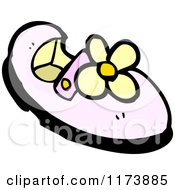 Cartoon Of A Pink Shoe With A Flower Royalty Free Vector Clipart by lineartestpilot
