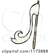 Cartoon Of A White Surrender Flag Royalty Free Vector Clipart by lineartestpilot