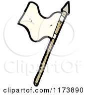 Cartoon Of A White Surrender Flag Spear Royalty Free Vector Clipart