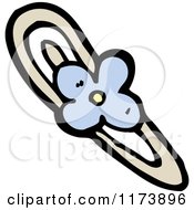 Cartoon Of A Floral Hair Barrettes Royalty Free Vector Clipart by lineartestpilot