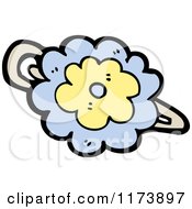 Cartoon Of A Flower Hair Barrette Royalty Free Vector Clipart by lineartestpilot