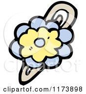 Cartoon Of A Flower Hair Barrette Royalty Free Vector Clipart by lineartestpilot