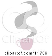 Steaming Hot Cup Of Coffee Clipart Illustration