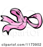 Cartoon Of A Pink Ribbon Bow Royalty Free Vector Clipart