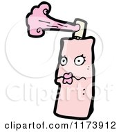 Cartoon Of A Pink Spray Paint Can Mascot Royalty Free Vector Clipart by lineartestpilot