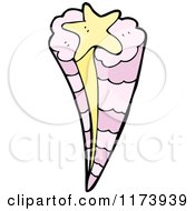 Cartoon Of A Cloud Of Shooting Stars Royalty Free Vector Clipart