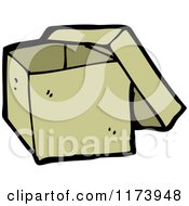 Cartoon Of A Box And Lid Royalty Free Vector Clipart