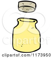 Cartoon Of A Jar With A Lid Royalty Free Vector Clipart