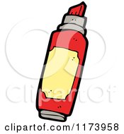 Cartoon Of A Red Felt Marker Royalty Free Vector Clipart by lineartestpilot