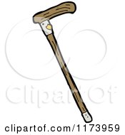 Cartoon Of A Wooden Cane Royalty Free Vector Clipart