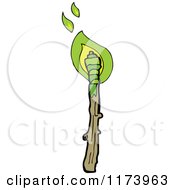 Cartoon Of A Burning Torch Royalty Free Vector Clipart by lineartestpilot