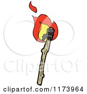 Cartoon Of A Burning Torch Royalty Free Vector Clipart