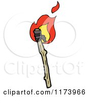 Cartoon Of A Burning Torch Royalty Free Vector Clipart