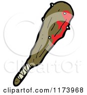 Cartoon Of A Bloody Club Royalty Free Vector Clipart by lineartestpilot