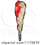 Cartoon Of A Bloody Club Royalty Free Vector Clipart by lineartestpilot