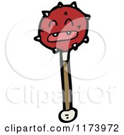 Cartoon Of A Flail Weapon Royalty Free Vector Clipart