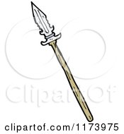 Cartoon Of A Spear Royalty Free Vector Clipart by lineartestpilot