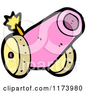 Cartoon Of A Pink Canon Royalty Free Vector Clipart