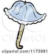 Cartoon Of A Blue Umbrella Royalty Free Vector Clipart by lineartestpilot