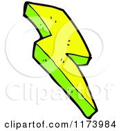 Cartoon Of A Yellow And Green Lightning Bolt Royalty Free Vector Clipart by lineartestpilot