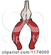 Cartoon Of A Pair Of Pliers Royalty Free Vector Clipart