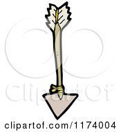 Cartoon Of A Wooden Arrow Royalty Free Vector Clipart by lineartestpilot