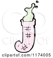 Cartoon Of A Stinky Pink Sock Royalty Free Vector Clipart