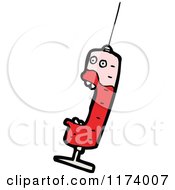 Cartoon Of A Screaming Syringe With Blood Royalty Free Vector Clipart