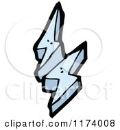 Cartoon Of A Blue Lightning Bolt Royalty Free Vector Clipart