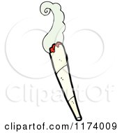 Cartoon Of A Smoking Doobie Joint 2 Royalty Free Vector Clipart by lineartestpilot