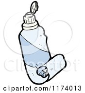 Cartoon Of A Blue Toothpaste Tube Royalty Free Vector Clipart by lineartestpilot