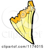 Cartoon Of A Yellow And Orange Swooshing WOW Royalty Free Vector Clipart