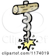 Cartoon Of A Cork Screw Royalty Free Vector Clipart by lineartestpilot
